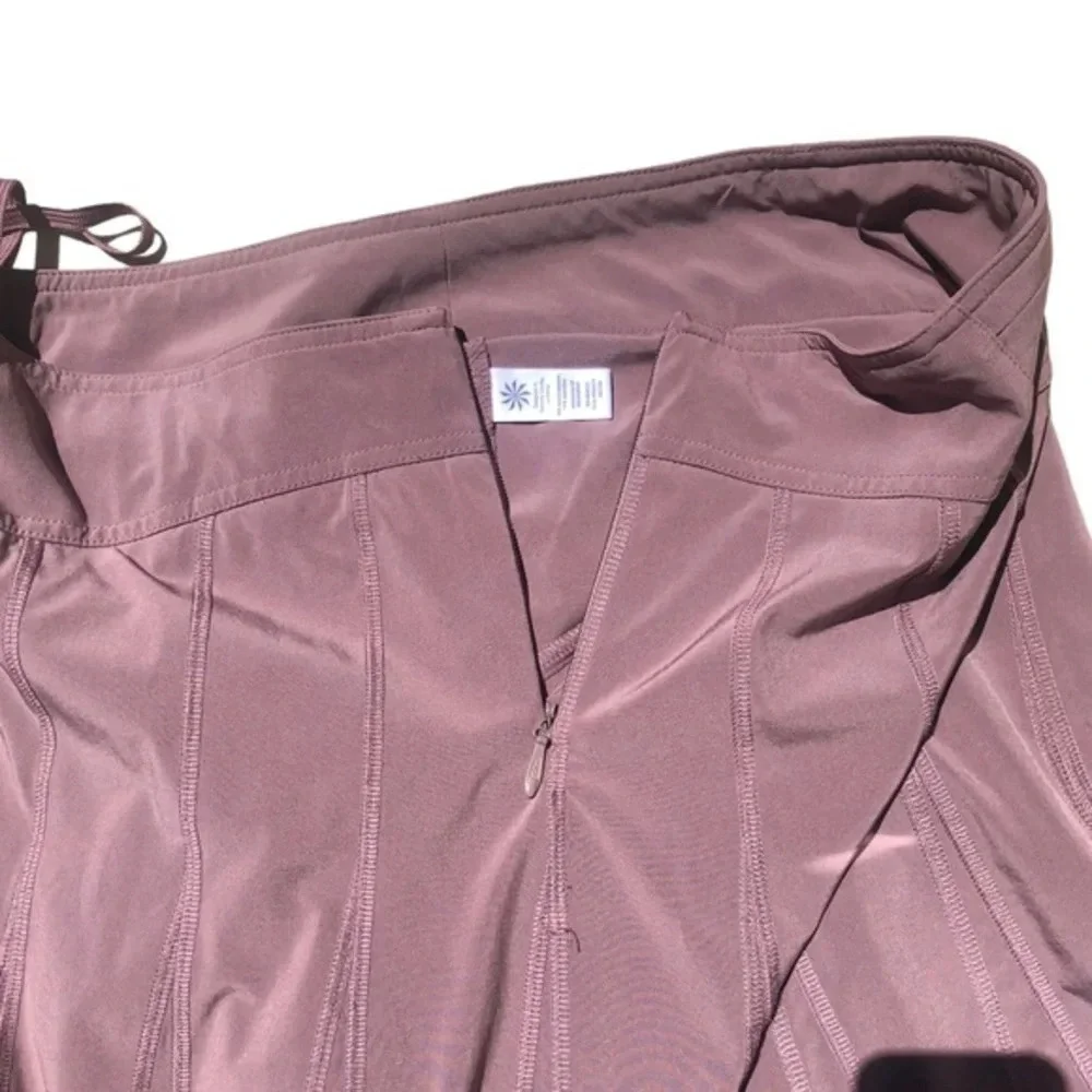Athleta Womens Stretch Knee Length Athletic Wear About Pleated Skirt Brown 12T